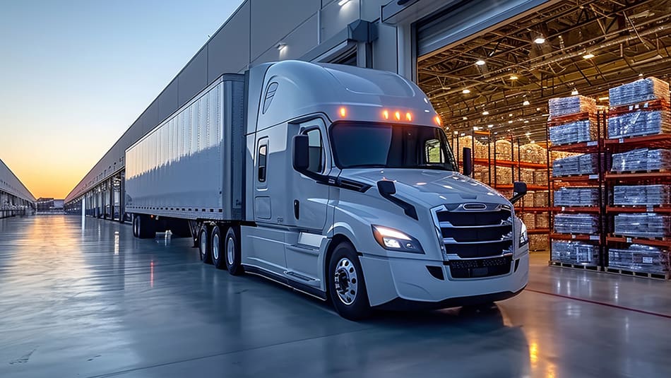 Commerical truck at loading bay